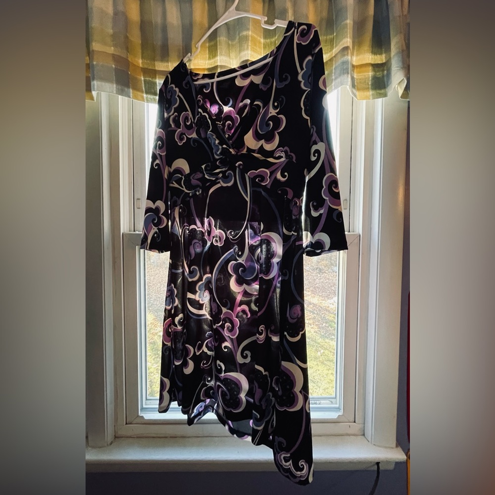 INC dress, black and purple print size XL